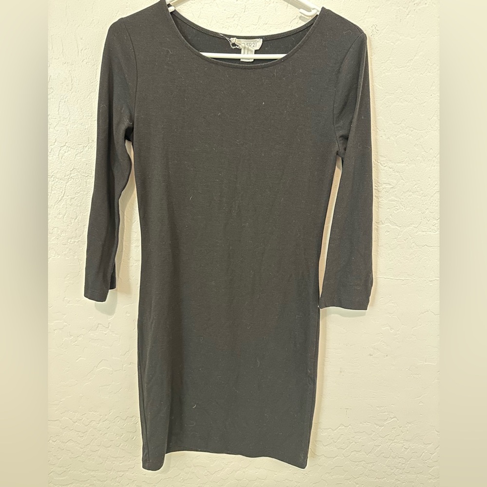 Long Sleeve Knee Length Fitted Dress